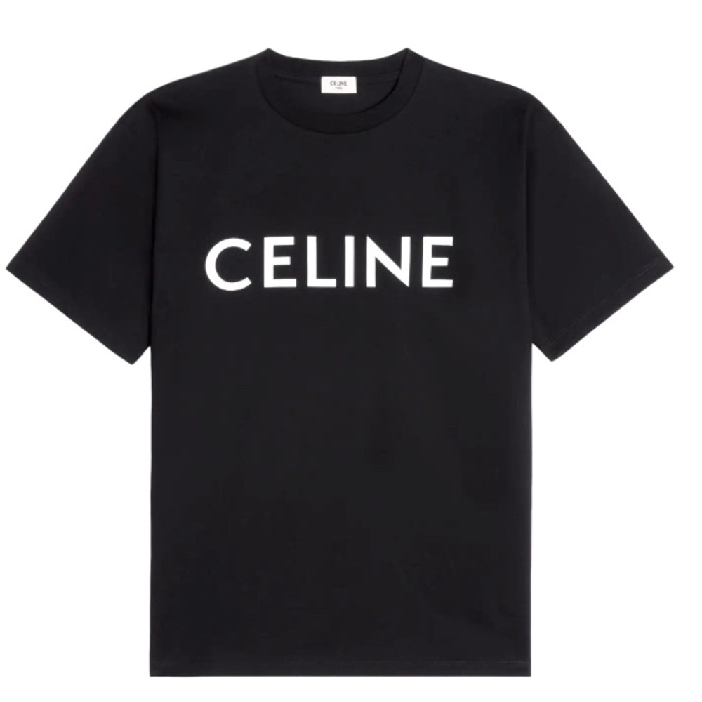 CELINE T-SHIRT IN COTTON JERSEY
BLACK WITH CELINE PRINT.